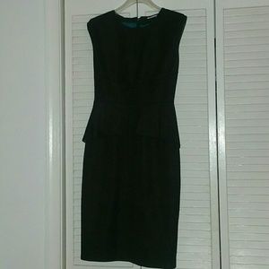 T Tahari Black/charcoal Myra peplum dress sz 2